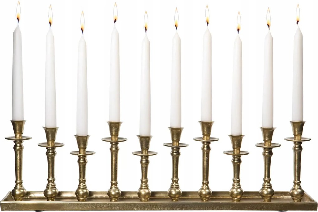 Karácsonyi Gyertyatartó 10 Gyertyához Asztal Kandalló Arany Nagy 70cm