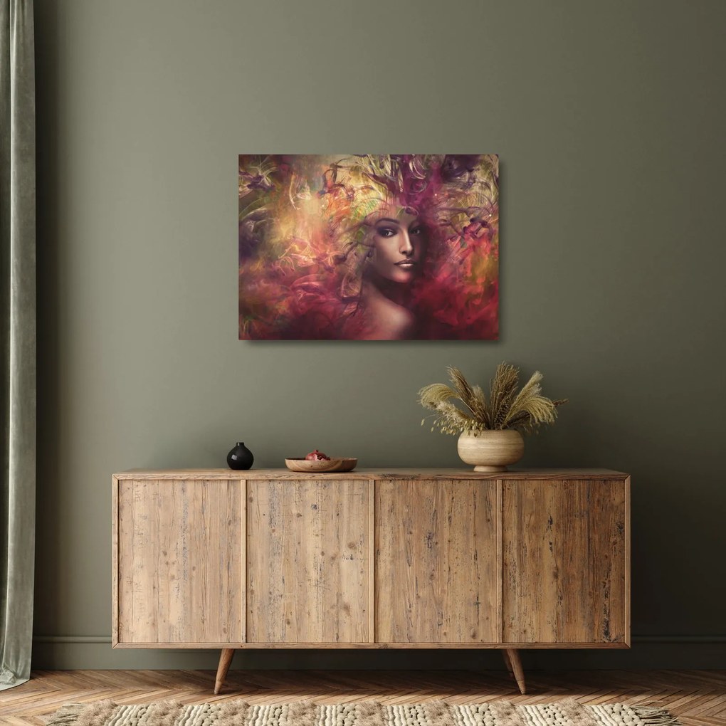 Üveg kép - Fantasy nő (70x50 cm)