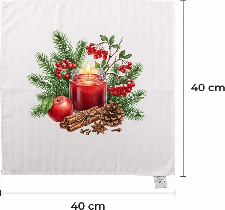 EMI Winter Cranberry damaszt terítő 40x40 cm