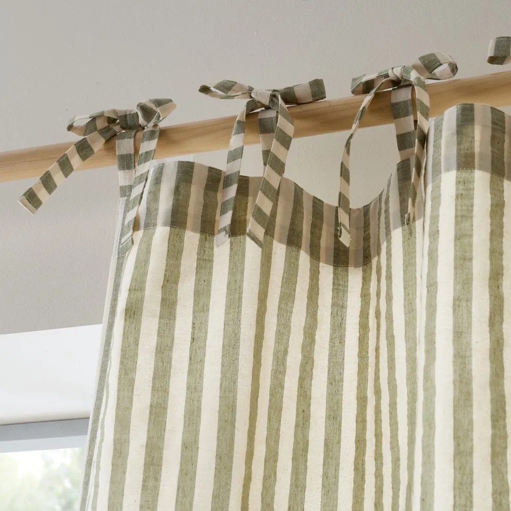 Zöld függöny 140x229 cm Zanzibar Woven Stripe – Pineapple Elephant