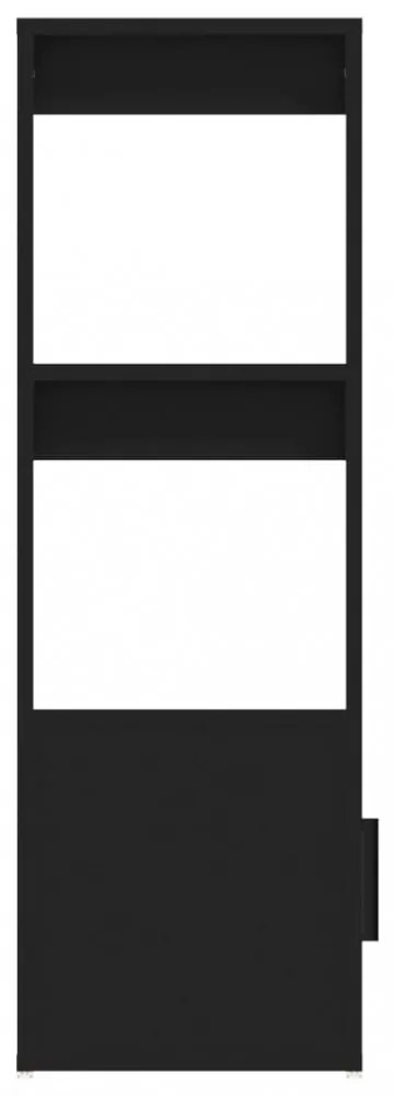 fekete szerelt fa tálalószekrény 80x30x90 cm