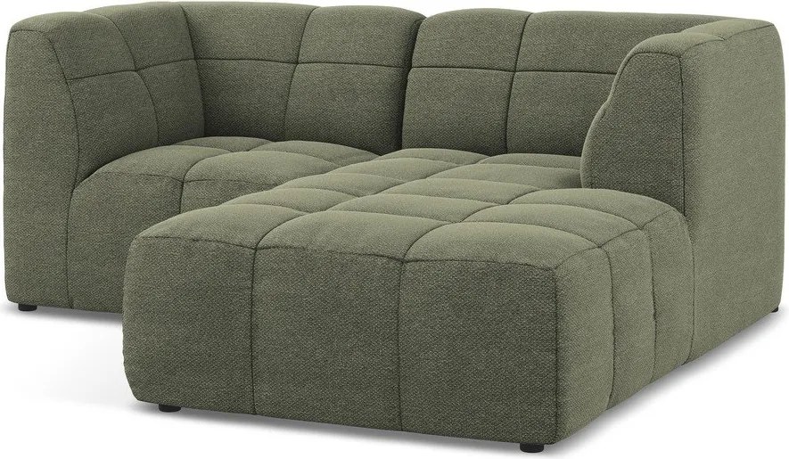 Zöld buklé sarokkanapé (jobb oldali-heverő résszel) Aloha – Makamii