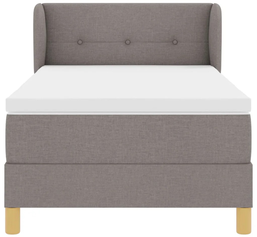 Boxspring Ágy Mattal Szürke, 90x200 cm, Szövet