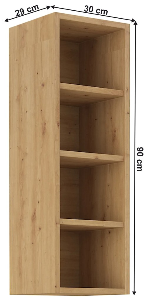 Felső konyhai polc Lesana 2 (kézműves tölgy) 30 G-90 OTW. 1063987