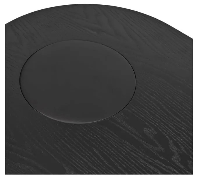 Fekete dohányzóasztal kőrisfa dekorral 120x50 cm Nori - Teulat