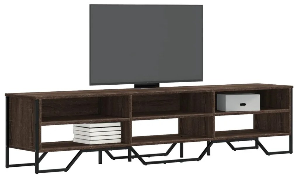 barna tölgyszínű szerelt fa TV-szekrény 180 x 34 x 41 cm