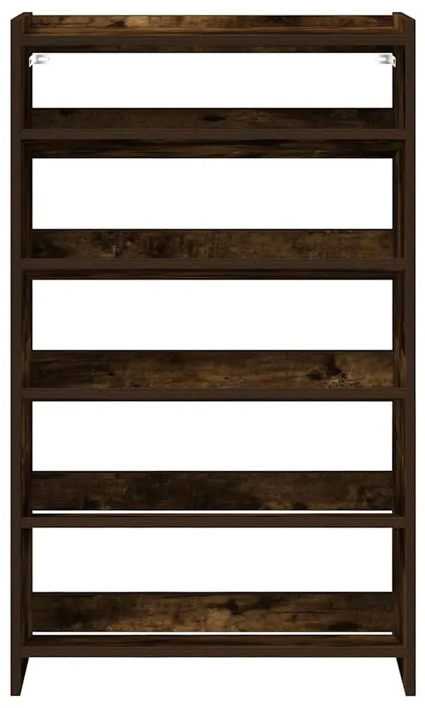 füstös tölgy színű szerelt fa cipőtartó 60x25x100 cm
