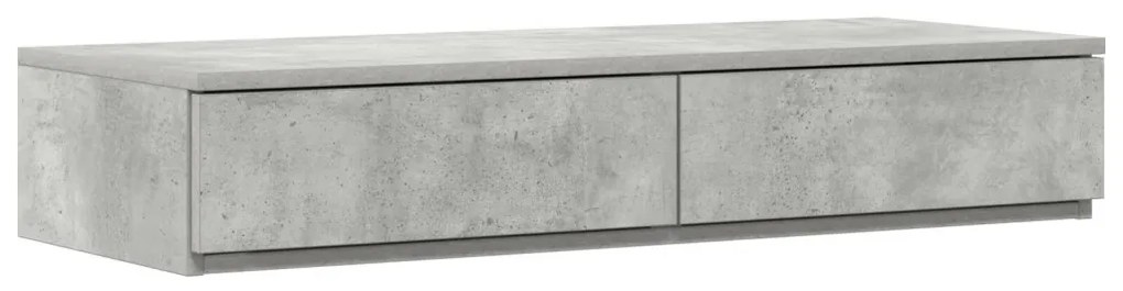 Ágykeret tárolóval Beton Szürke 226.5 x 75 x 31.5 cm Faanyag