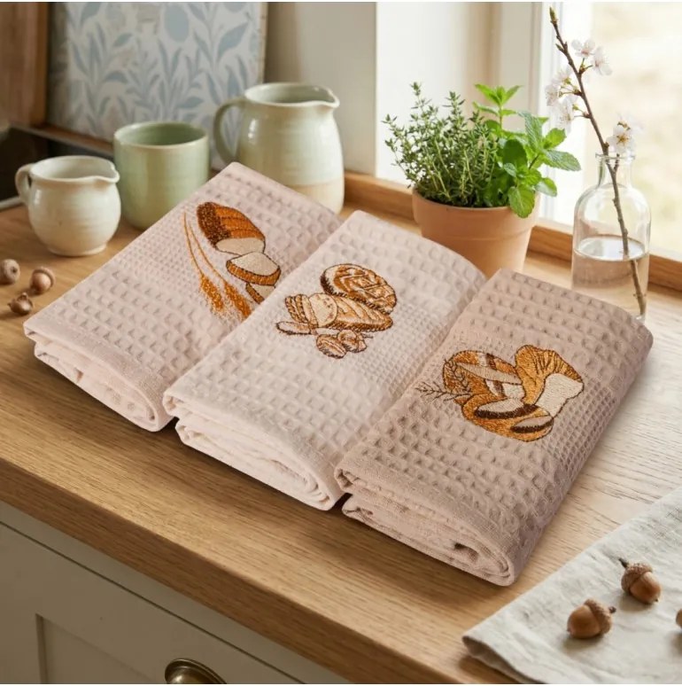 EMI Bread waffle szövésű konyharuha szett 3 db