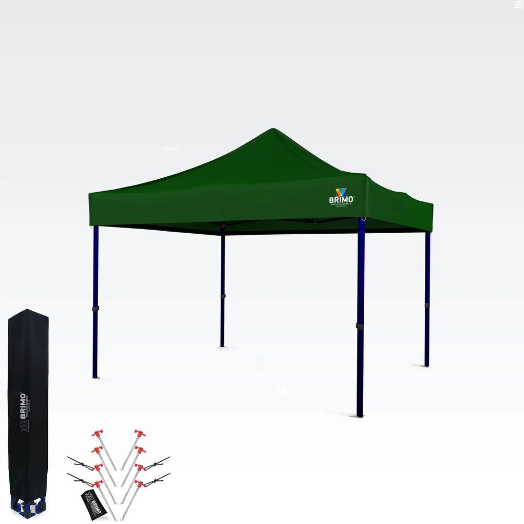 Összecsukható sátor 3×3 m – Gyors felállítás és 100% védelem bulikhoz és ünnepségekhez - 3 oldalfal nélkül - Zöld