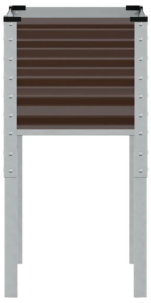 barna acél kerti virágláda 45 x 45 x 88 cm