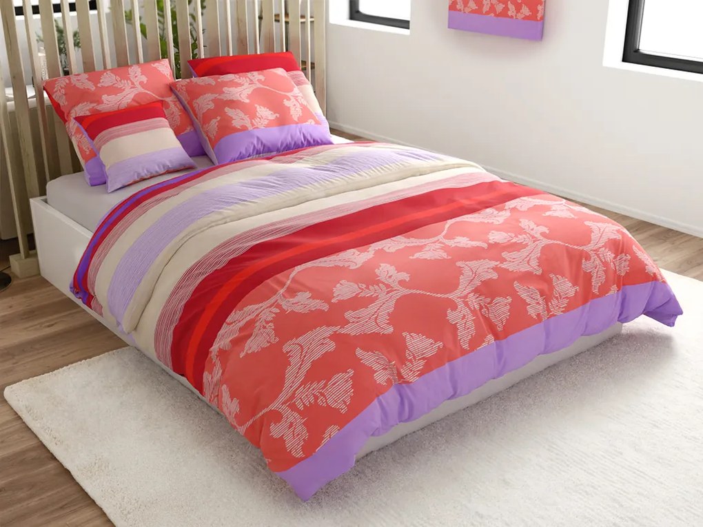 Renforcé pamut ágynemű IMARA piros Ágyneműhuzat mérete: 2 db 80 x 80 cm | 200 x 220 cm