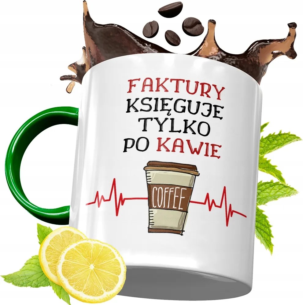 Zöld Bögre Könyvelőnek Ajándékba, fényképes nyomattal