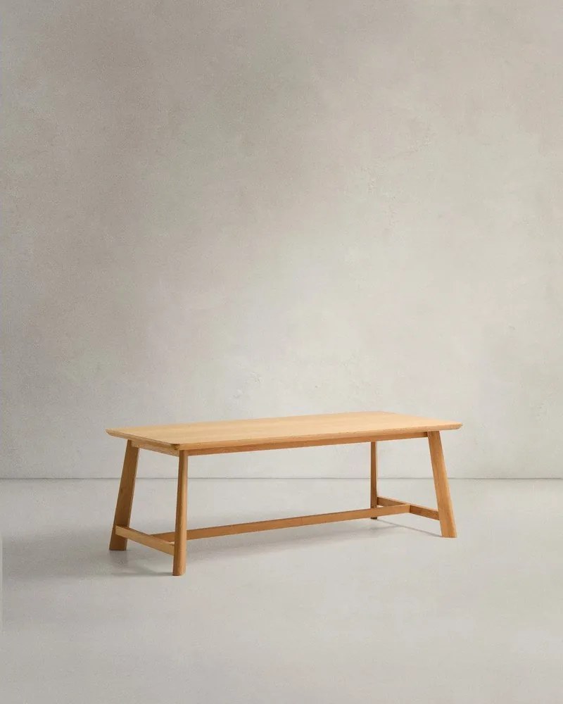 Étkezőasztal tölgyfa dekoros asztallappal 100x220 cm Idun – Kave Home