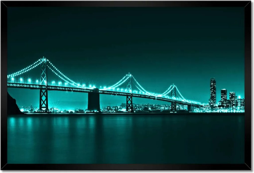 Poszterek keretben 60x40 Türkiz kilátás híd