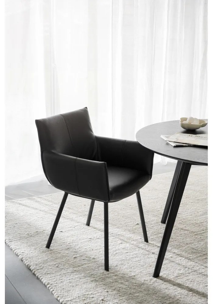 Fekete kárpitozott étkezőfotel szett 2 db-os Hinckley – Rowico