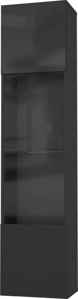 Függő vitrin 40 cm – fekete fényes, modern design Point TIP-42