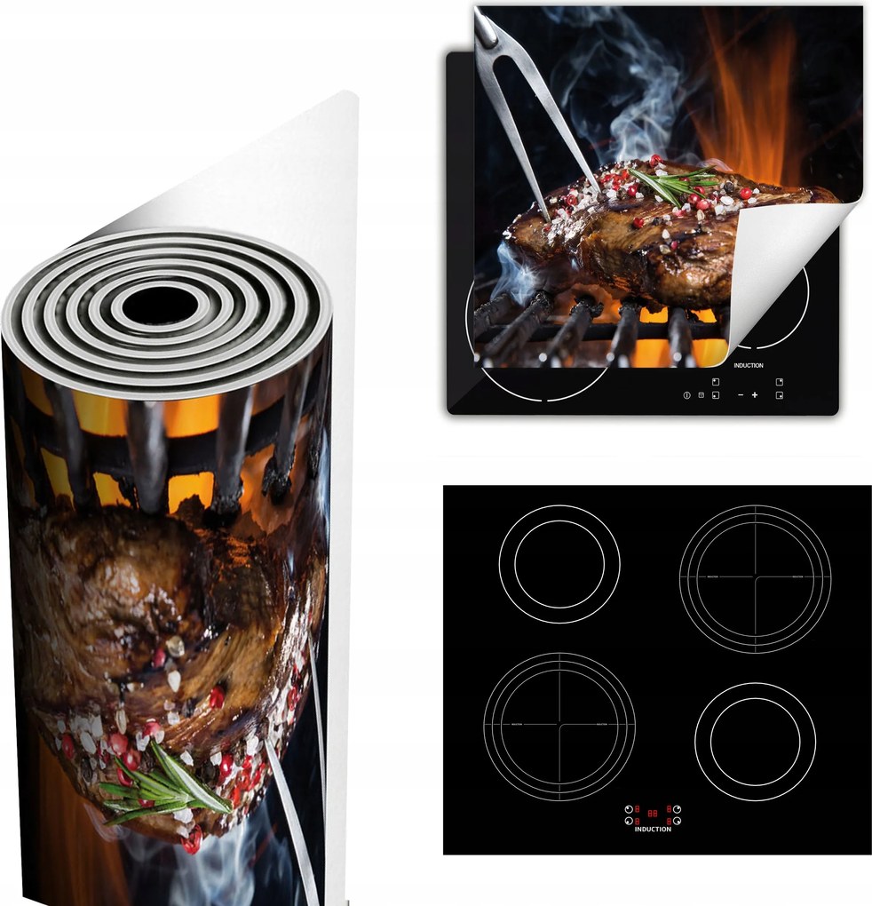 Tűzhelyvédő Szőnyeg Több Hely 60x52 Marha steak