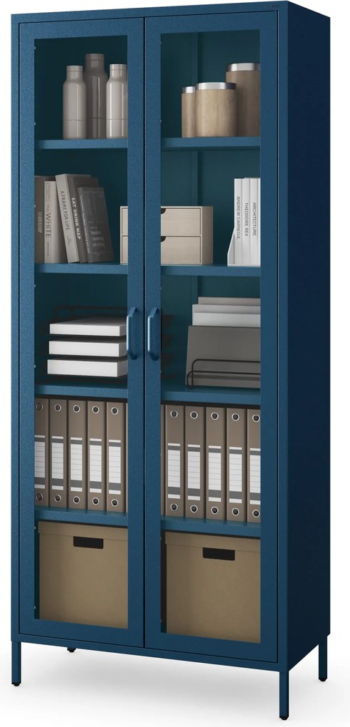 ANGELO vitrin, 800 x 1850 x 450 mm, Modern: gránátszín