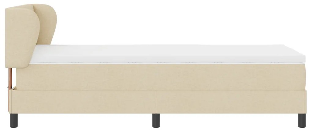 Boxspring Ágy Matraccal Krém 90x200 cm Szövet