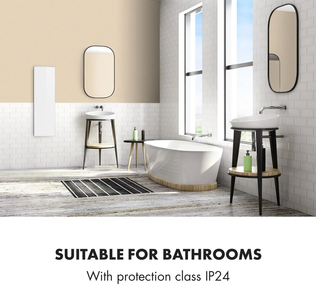 Klarstein Wonderwall 30, Infravörös hősugárzó, 30 x 100 cm, 300 W, heti időzítő, IP24