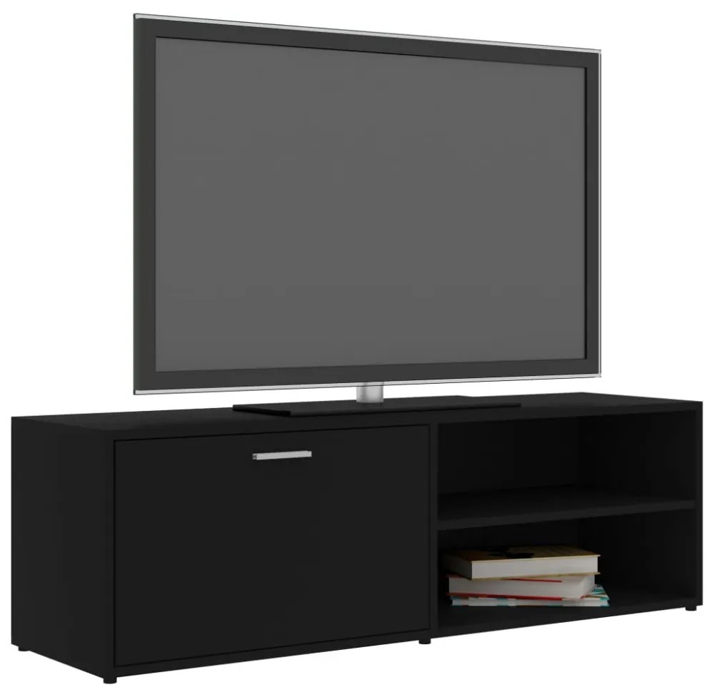 fekete szerelt fa TV-szekrény 120 x 34 x 37 cm
