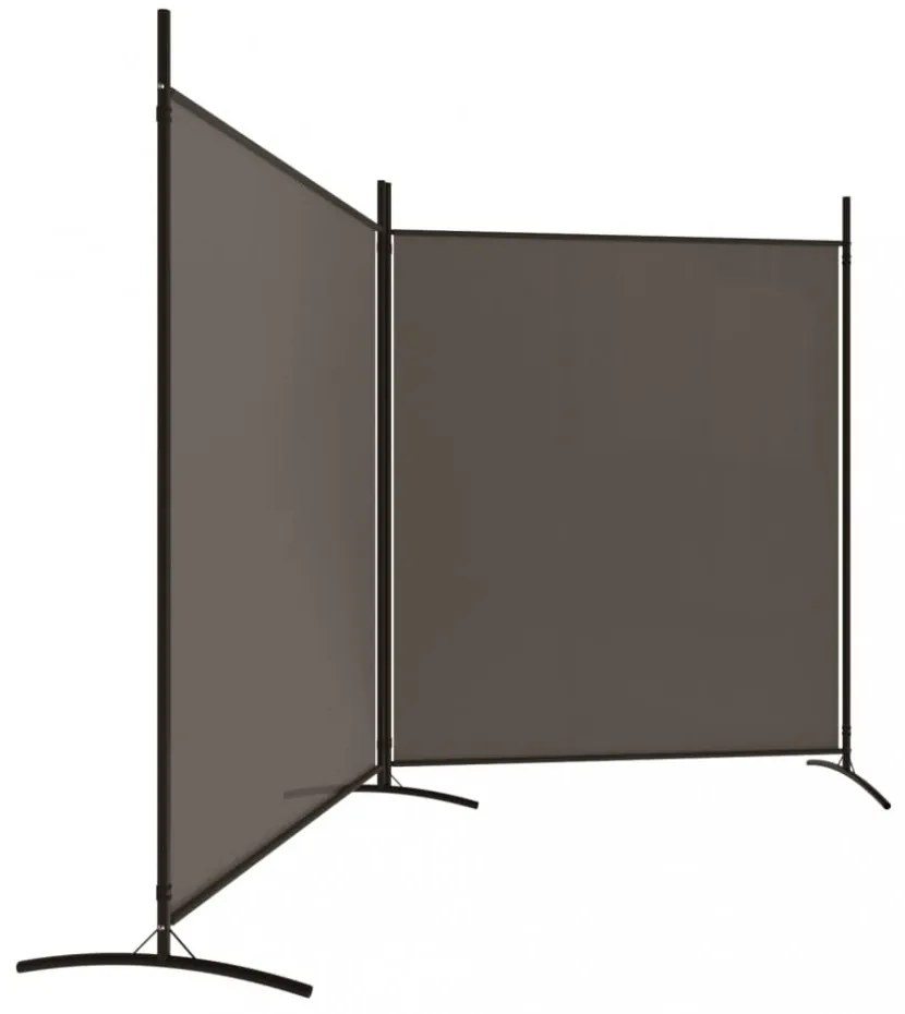 2 paneles antracitszürke szövet térelválasztó 348 x 180 cm