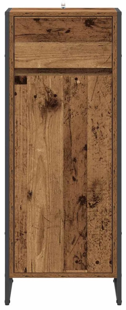 vidaXL Fürdőszoba Székény fiókkal Öreg fa 40 x 30 x 100 cm Faanyag