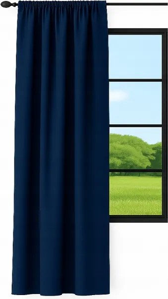 Kész függöny sima 145x160 félsötétítő glamour sötétkék