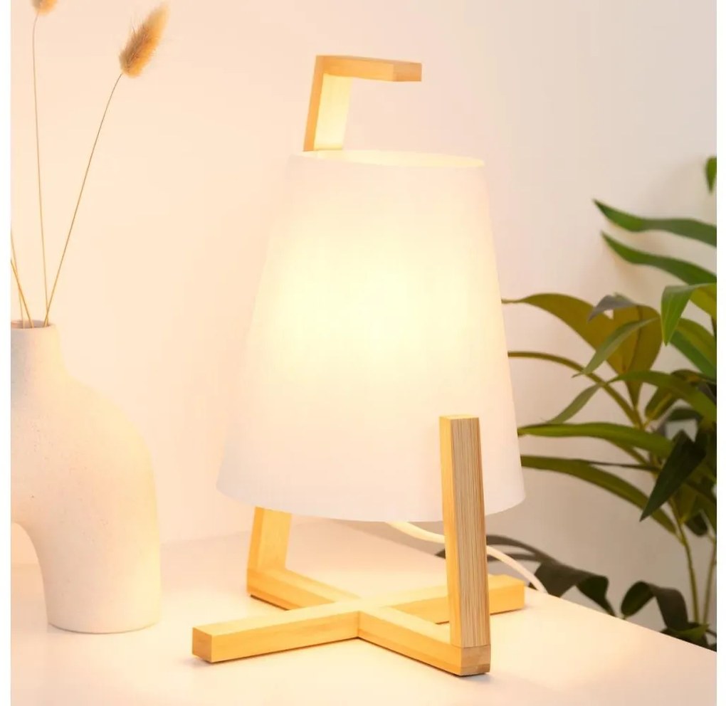 Atmosphera - Asztali lámpa GONG 1xE14/40W/230V bambusz