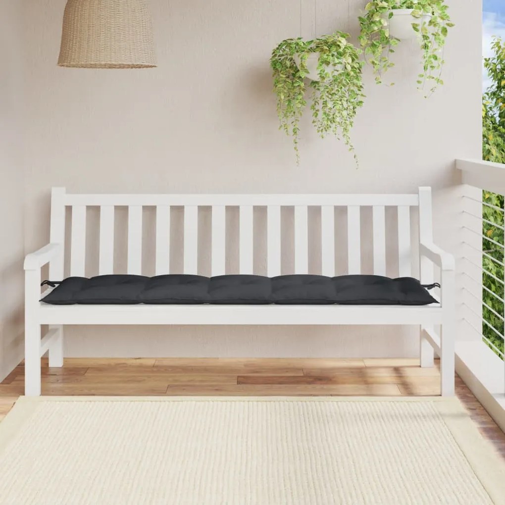 melange antracitszürke szövet kerti padpárna 180 x 50 x 7 cm