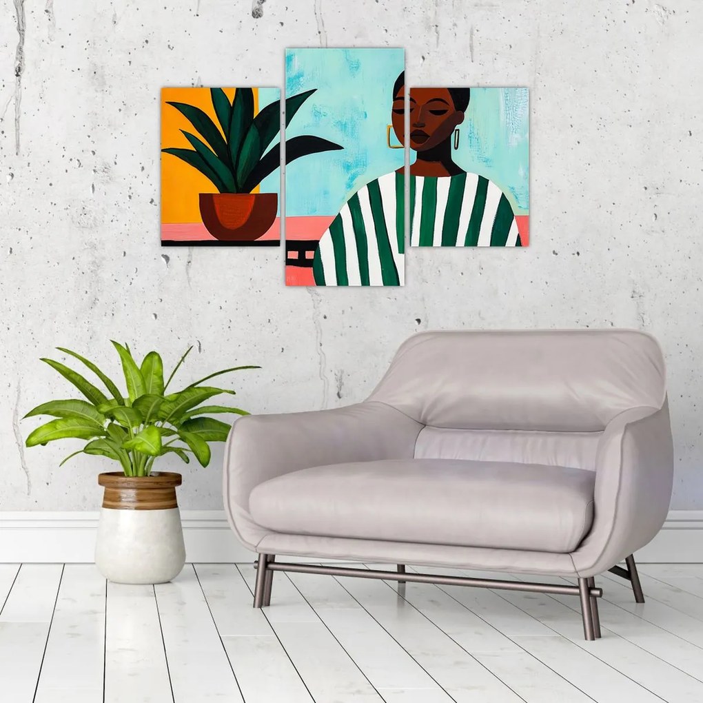 Kép - Nő virággal (90x60 cm)