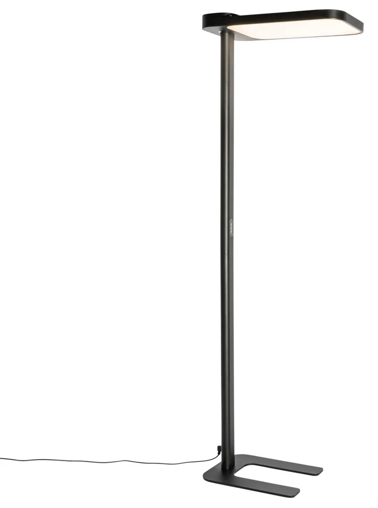 Nappali fényű állólámpa fekete szögletes LED-del és fényerőszabályzóval - Guzo