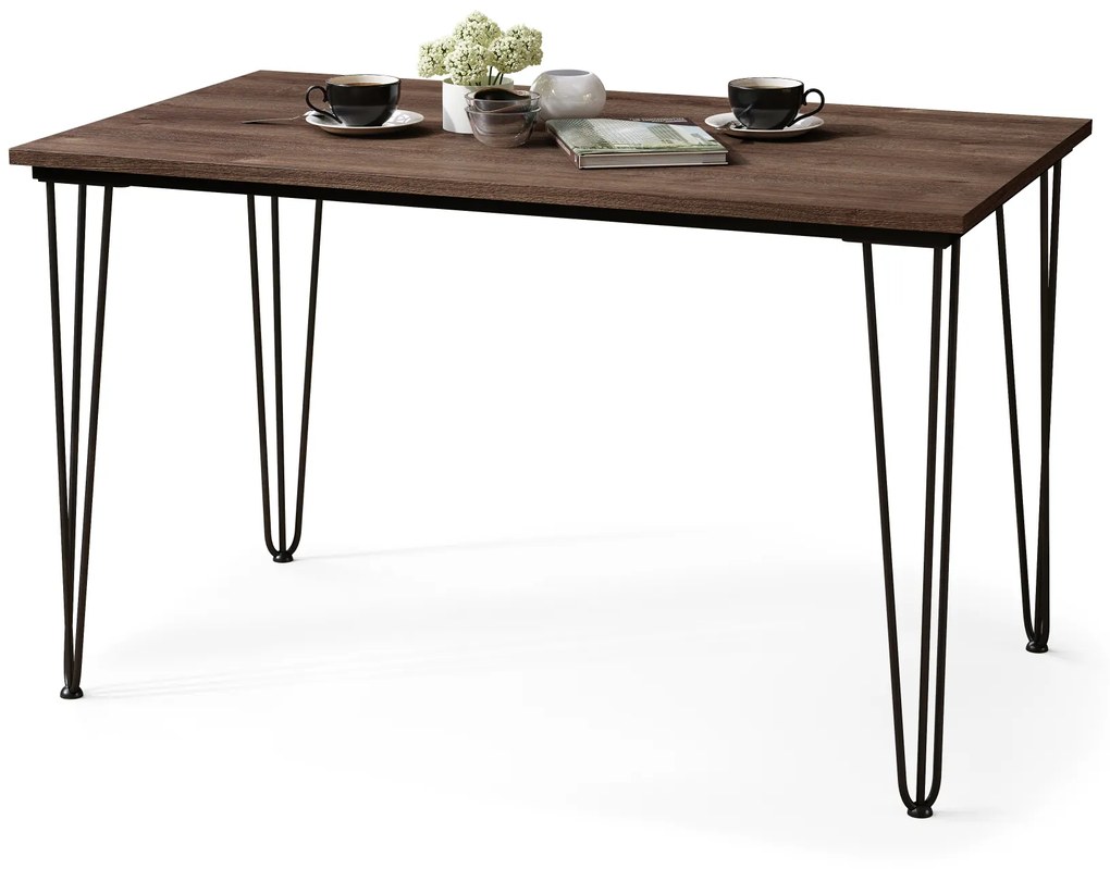 Mazzoni HAIRPIN S-120 Barna Tölgy - LOFT STÍLUSÚ ASZTAL KONYHÁBA/ÉTKEZŐBE/NAPPALIBA