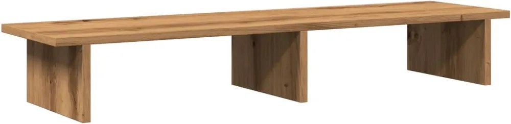 vidaXL kézműves tölgy színű szerelt fa monitorállvány 100 x 27 x 15 cm
