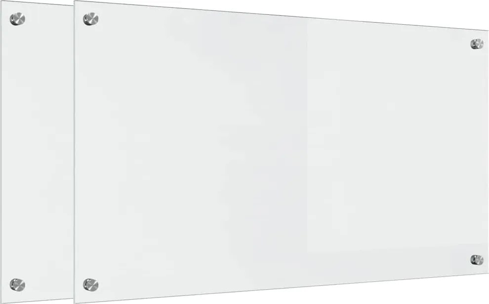 vidaXL Konyhai splashback 2 pcs Átlátszó 90 x 50 cm edzett üveg