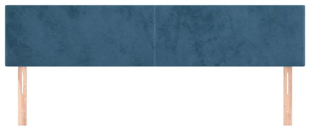 2 db sötétkék bársony fejtámla 80 x 5 x 78/88 cm