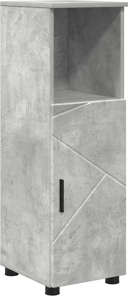 vidaXL Fürdőszoba Székény Beton Szürke 30 x 35 x 95 cm Faanyag & Fém