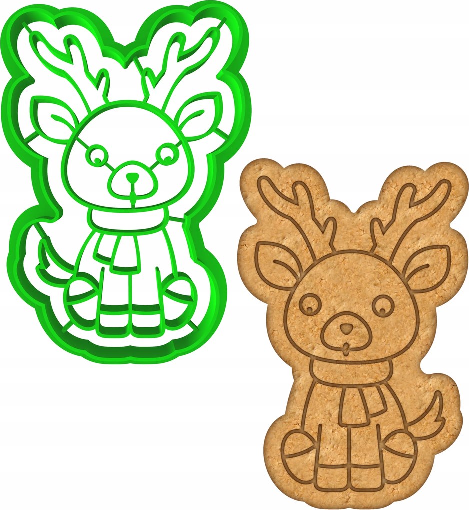 Karácsonyi Forma Mézeskalács lyukasztó Karácsony Rénszarvas 8cm