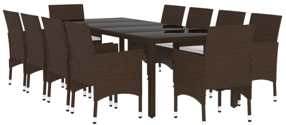 11 részes barna polyrattan kültéri étkezőgarnitúra