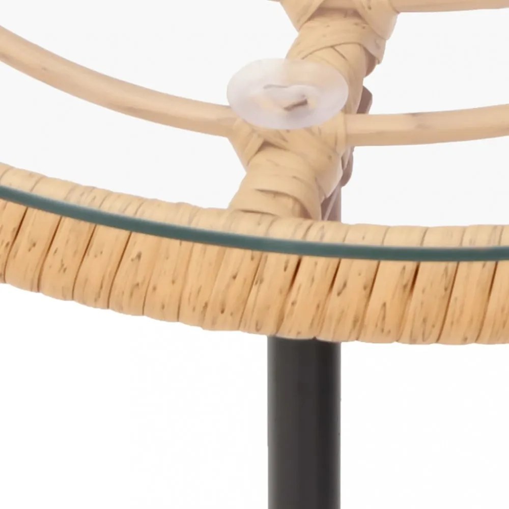 edzett üveg és acél étkezőasztal Ø80 cm