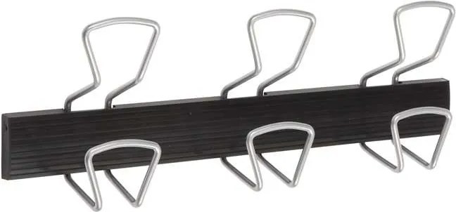 ALBA Ruhafogas, fali, fém, 3 db fém akasztóval, ALBA, fekete/ezüst