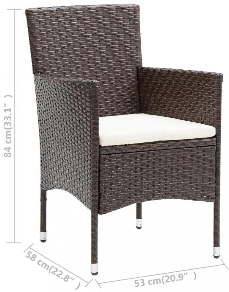 4 db barna kerti polyrattan étkezőszék