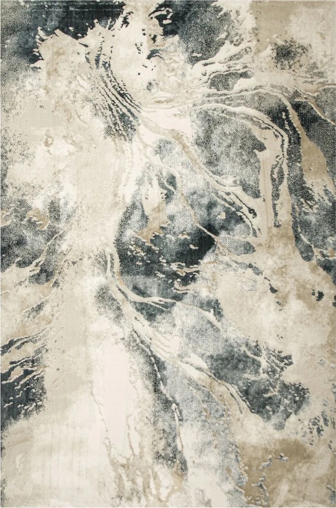 Modern Szőnyeg Kék Bézs Krém Beton Márvány Garda 240x330 cm