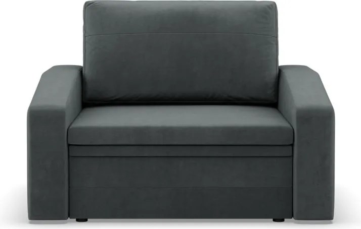 Vertico fekvőfotel, 90 cm széles, bársony, szürke