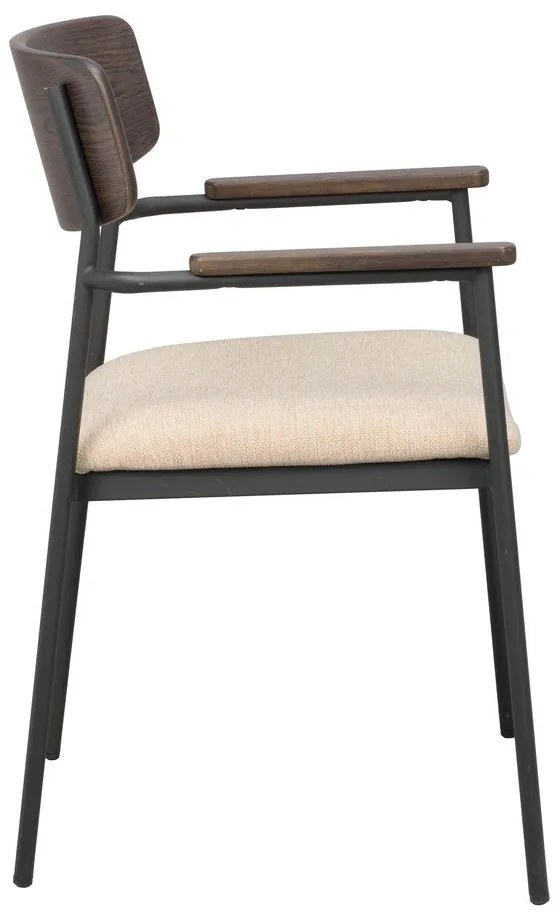 Krémszínű-sötétbarna étkezőszék szett 2 db-os Maymont – Rowico