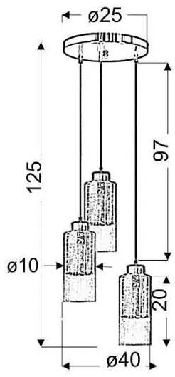Csillár zsinóron LIBANO 3xE27/60W/230V