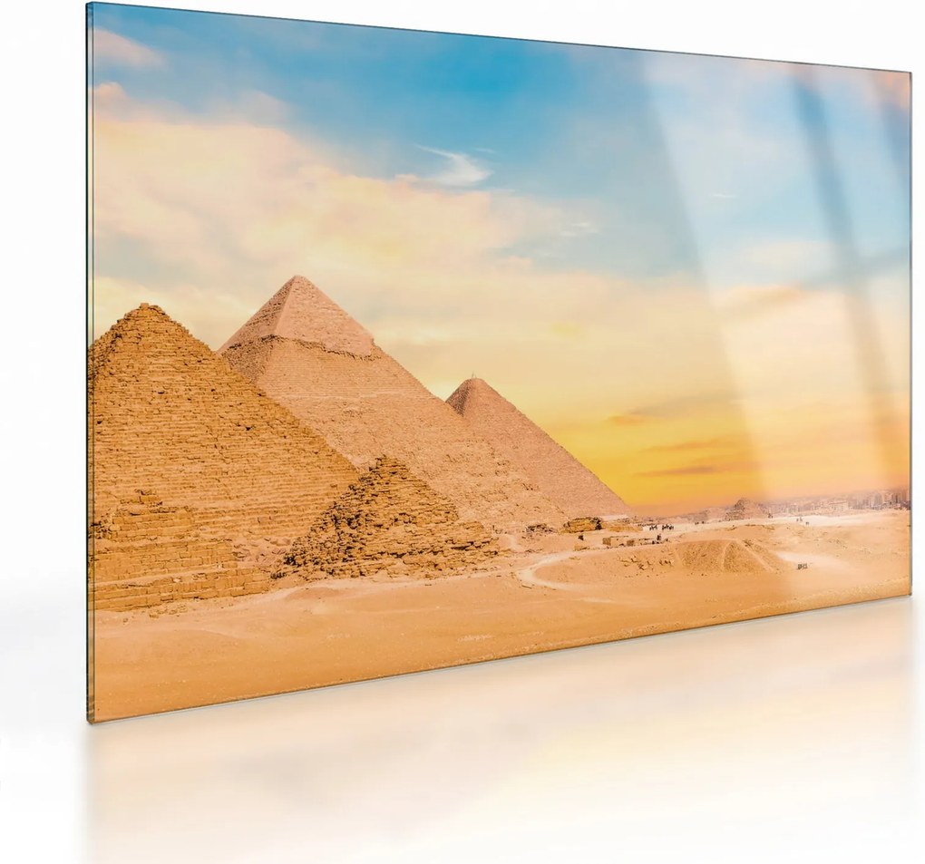 Az egyiptomi piramisok képe (üvegen) (70x50 cm)