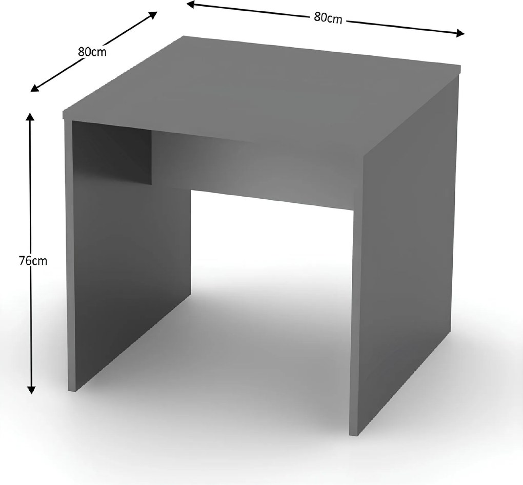 Íróasztal, grafit/féher, RIOMA NEW TYP 17