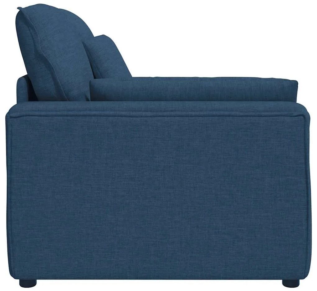 kék moduláris kanapé karfás végmodul párnákkal 100 cm